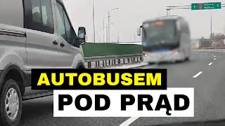 Autobusem pod prąd na S7. "Kierowca pomylił zjazd".