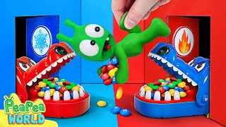 Pea Pea Challenge Escapes Hot and Cold Crocodile Dentist Room - Cartoon For Kids - Pea Pea World