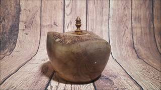 Woodturning - difficult and odd shape wood into lidded pot!