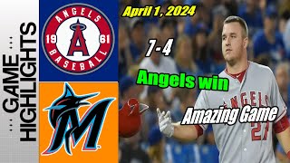 Los Angeles Angels vs Miami Marlins [Highlights] Logan O'Hoppe scores | Angels Launch Party 💯💯💯