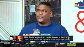 Keyshawn Johnson reacts to Steelers HC Mike Tomlin emphatically denies interest in the USC job