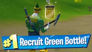 Find Bottles of Recruit Green on the Weeping Woods Bridge Location - Fortnite