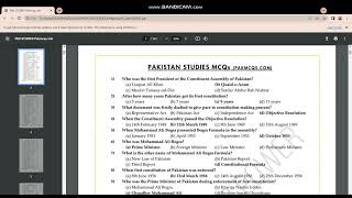 Assistant Sub-Inspector (ASI Bps_09) Pakistan Studies Related Mcqs ||Ali Abbas Academy Dadu