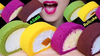 ASMR RAINBOW ROLLCAKE🌈디저트39 롤케이크 먹방🌈レインボー·ロールケーキ 咀嚼音 REAL EATING SOUNDS MUKBANG / Asak 아삭 ASMR