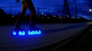 Nightskating on LED wheels