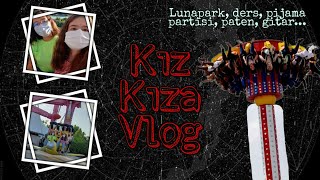 Kız Kıza Dev Vlog |ders, gitar, lunapark, pijama partisi, paten #vlog #bff #studyvlog