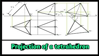 Tetrahedron projection of solids|| Projection of Tetrahedron || Rn Learning