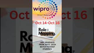 WIPRO Walk in interview | hiring for freshers | Mapping role