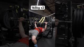 165kg x2 #benchpress #gym #fitness #workout #training #fitfam #strength #shorts #shortsvideo