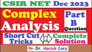 Complex Analysis | CSIR NET DEC 2023 Mathematics | Short Cut Tricks | 704036, 704030, 704033, 704034