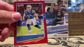 2 2020 Panini Donruss Football Hanger Box W/ My Dad! Joe Burrow, Chase Young