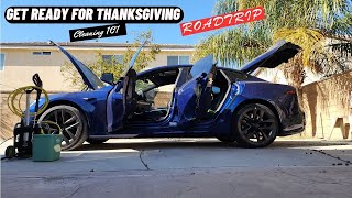 Cleaning my Tesla model S for Thanksgiving road trip