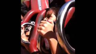 Lizabeth screamm on tazmania ride 6 flag