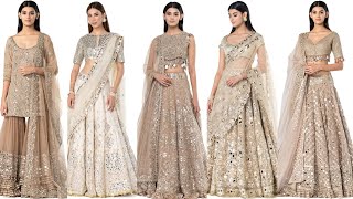 Beige Lehenga choli and Sharara Style | Indian Lehenga choli and Sharara Dress Designs For Wedding