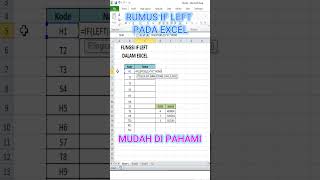 BELAJAR RUMUS IF LEFT PADA EXCEL #tutorialexcel #tutorialexcelpemula #belajarexcel #rumusif #excel