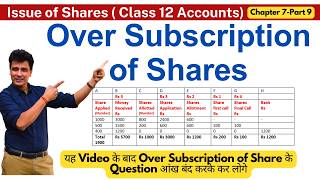 Oversubscription of Share | Issue of Shares | Class 12 | Accounts | Company Accounts | Ch7-Part 9