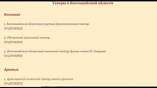 виртуальная экскурсия по театрам Костанайской области