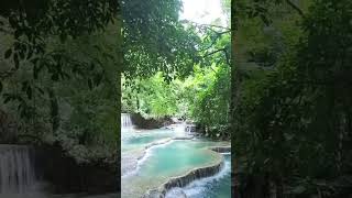 Amazing Waterfall in Laos  #foryou #travel #shorts #waterfall #viralvideo  #trending  #nature