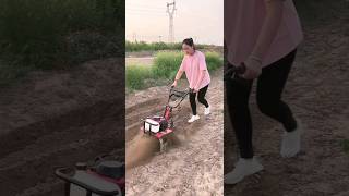 How to use small gasoline micro-tiller, diesel engine ditching machine #Orchard Greenhouse #shorts