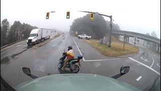 Very scary truck accident with Scooter 🛵 on signal