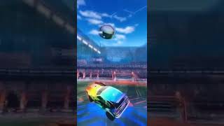 50/50 into ceiling double peak #rocketleague #rl #rocketleagueclip #doubletouch #peak #peakgoal