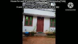 House for sale in Manjadimoodu near chirayinkeezhu(TVM)Ph-62 35 370 382