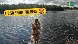 Sweden’s Hidden Gem: Stunning Lake Adventure! 😍🇸🇪 A Van Life Dream