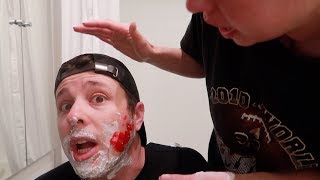 SHAVING MY BOYFRIEND GONE WRONG!!