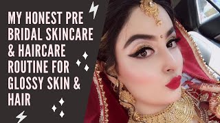 My HONEST PRE-BRIDAL Skincare & Haircare Routine For GLOSSY Skin & Hair| JASLEENXBEAUTY |