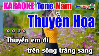 Thuyền Hoa || Karaoke - Tone Nam || Nhạc Sống Duy Tùng