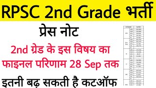 OBC cut-off में 25 नंबर तक का उछाल 🤭RPSC second grade Hindi English SST Sanskrit Final Result cutoff