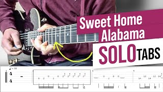 🎸 How to play the SOLO Guitar of SWEET HOME ALABAMA - Lesson | Tab / Tutorial / Cover