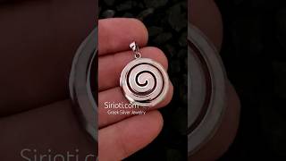 🌀🏺 Greek Spiral White Opal Silver Pendant 25mm From Greece ✨🇬🇷 sirioti.com - Free Shipping Worldwide