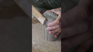 How to make a pottery slab nerikomi cup #oddlysatisfying #howitsmade