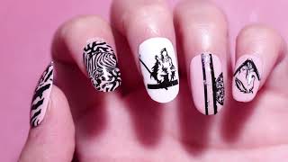 New Nail Stamping Natural Animal Stripe Wolf Butterfly Theme BeautyBigBang BBBXL-004