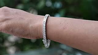 Radiant Cut Lab Grown Diamond Tennis Bracelet @ourosjewels