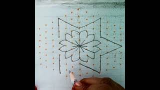 daily13*7 middle dots vacha ✨rangoli#🌟flowers muggulu#indian rangoli designs  🌸🪷#pulli kolam design