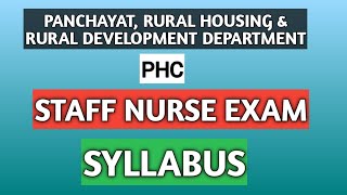 PHC STAFF NURSE EXAM SYLLABUS