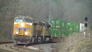 Norfolk Southern 226 EB w/ UP Power at Speed! Mableton, GA 02-26-2022©