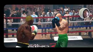 Mike Tyson plays this game.  Real people. Real Boxing 2. Chucky Madness