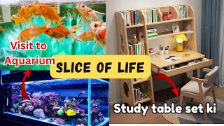 Slice of life I study table set Ki I visit to aquarium🐟🐠 IHappy village girls