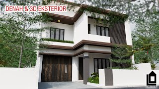 Ide Desain rumah minimalis 2 lantai di lahan 9x19 ( Denah dan 3d Eksterior )