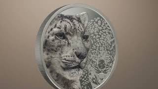 2024 Mongolia 3 Ounce Snow Leopard Ultra High Relief Silver Proof Coin