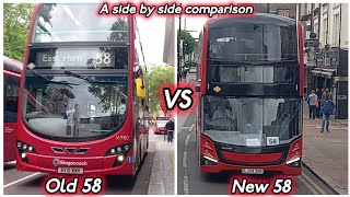 Old 58 Buses VS New 58 Buses | a side by side comparison