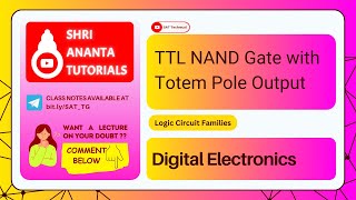 TTL NAND Gate with Totem Pole Output #electronicsengineering #digitalelectronicslectures  #ttl