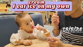 I eat ice-cream on my own #cutetoddler