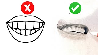 How I draw Teeth || shading smile 🤩 for beginners @souravjoshivlogs7028