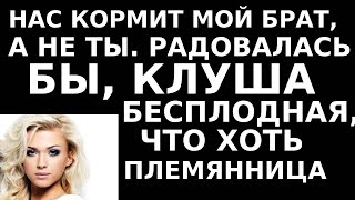 Истории из жизни Нас кормит мой брат, а не ты  Радовалась бы, клуша бесплодная