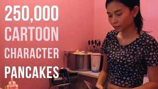 Girl in Bangkok makes cartoon pancakes (music by charlesleflamand)