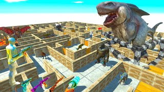 FPS AVATAR vs MEGALODON REX DEADLY MAZE - Animal Revolt Battle Simulator